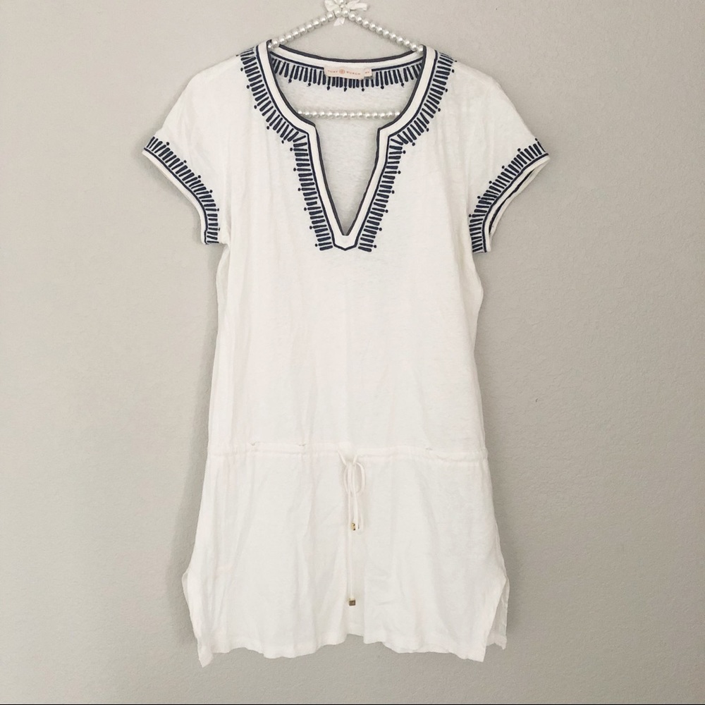 Tory Burch Linen Beach Coverup Dress sz M